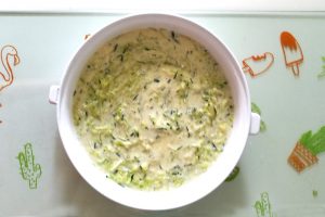 clafoutis à la crougettes et chèvre frais recette by Matao