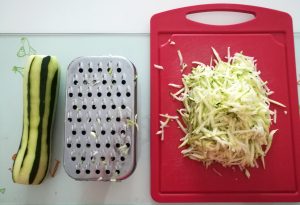 préparation pour clafoutis de courgettes