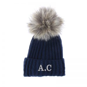bonnet pompon personnalisé bleu marineby Matao