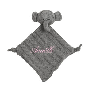 doudou elephant personnalisé collection tricot enfant 